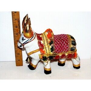 The Handsome Bull Showpiece Indian Folk Art Culturally Dressed